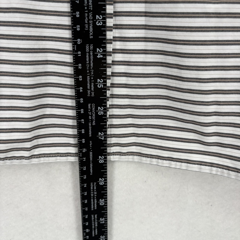 J Jill Shirt Womens 2X Black White Stripe Button Front Tunic Stretch Nautical - Picture 8 of 13
